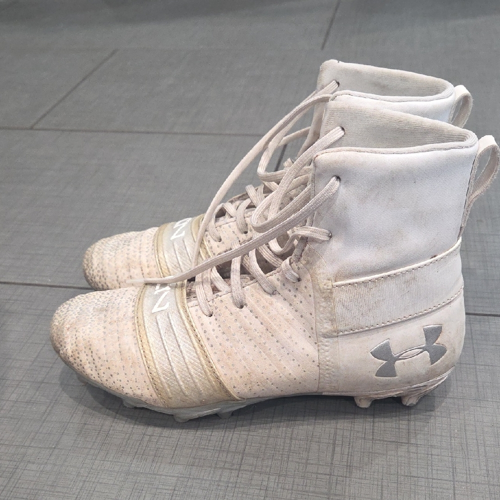 Under Armour White High-Top Football Cleats